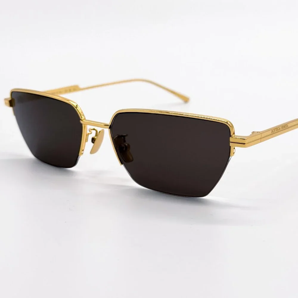 NEW BOTTEGA VENETA BV1107S 004 UNISEX GOLD GREY SUNGLASSES BOTTEGA VENETA